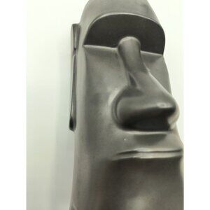 Vintage OMC Japan Black Moai Tiki Ceramic Vase / Mug